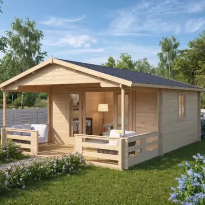 Gartenhaus mit Veranda “Franz” 4x5m