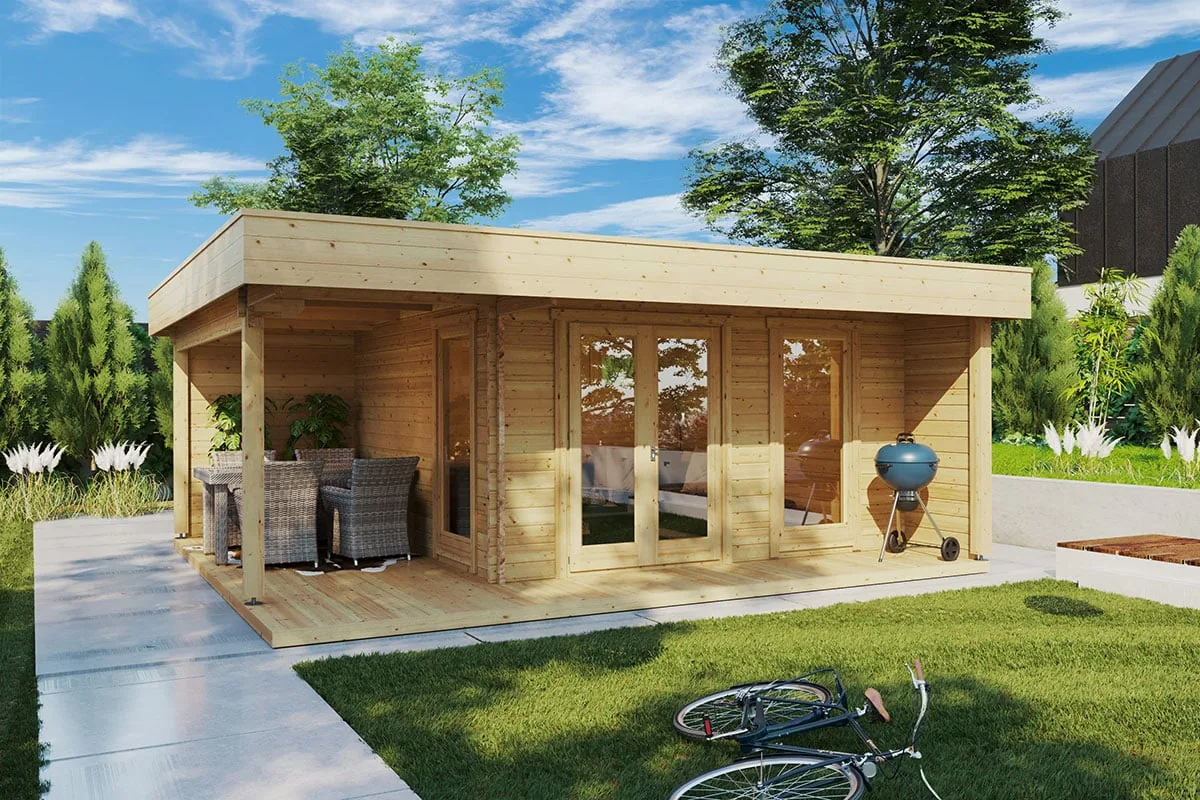 Gartenhaus mit Terrasse “Hansa Lounge XL” 6x5m