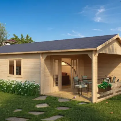 Großes Gartenhaus mit Terrasse “Heinz” 9x4m