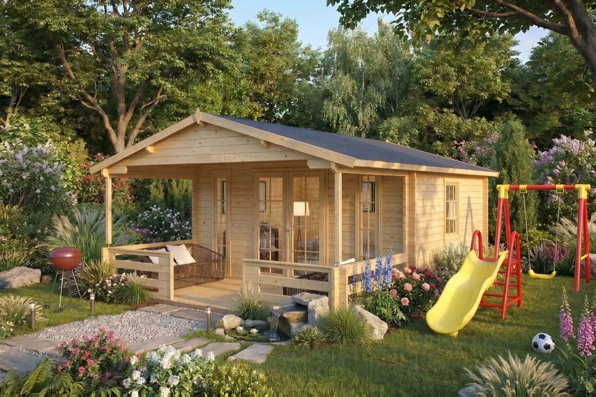Gartenhaus mit Veranda “Henry” 4x6m
