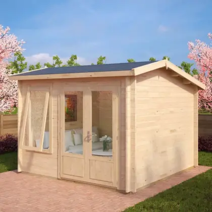 Kleines Gartenhaus “Nora D” 3x3m aus Holz