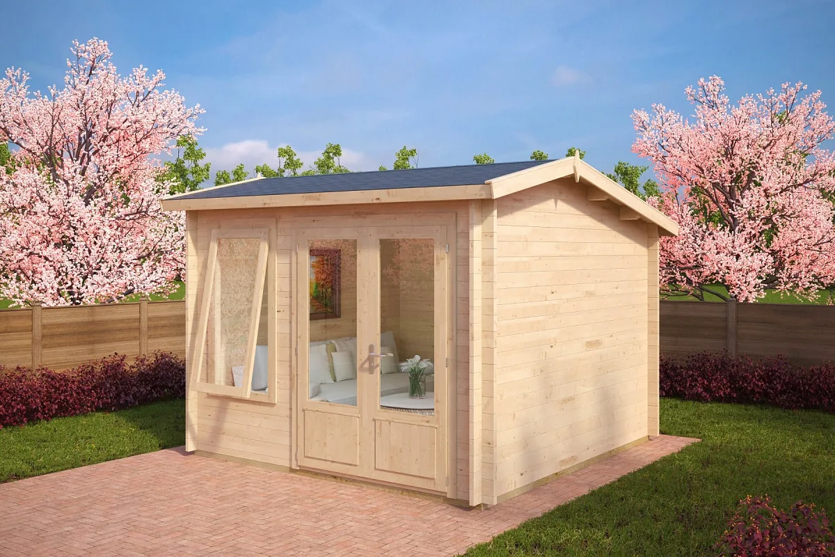 Kleines Gartenhaus “Nora D” 3x3m aus Holz