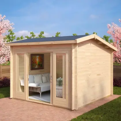 Kleines Gartenhaus “Nora E” 3x3m aus Holz