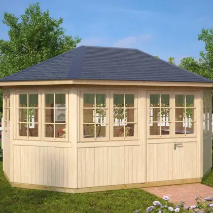 8-Eck-Gartenpavillon “Albatros” 5x3m aus Holz