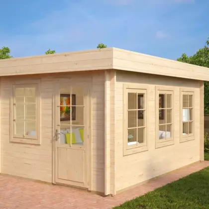Flachdach-Gartenhaus “Jacob C” 3x4m aus Holz