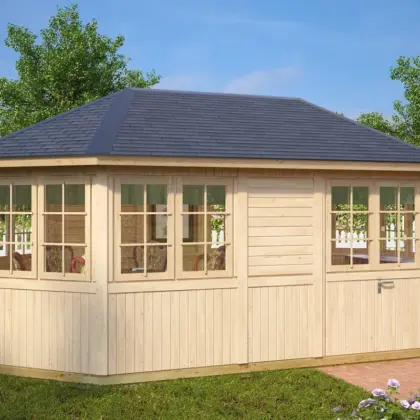 8-Eck-Gartenpavillon “Albatros XL” 5x3m aus Holz
