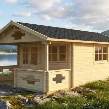 Saunahaus mit Veranda “Sommerland” 4x7m