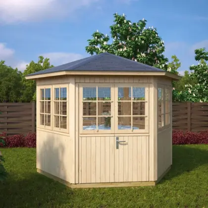 6-Eck-Gartenpavillon “Festival” 3x3m aus Holz
