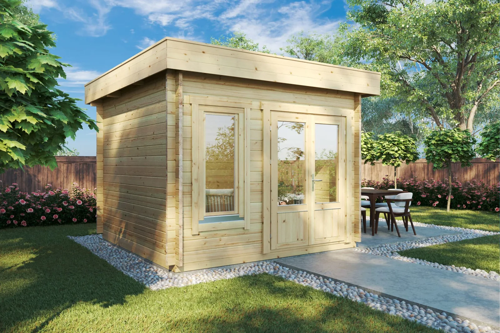 Kleines Gartenhaus “Lucas D” 3x3m aus Holz