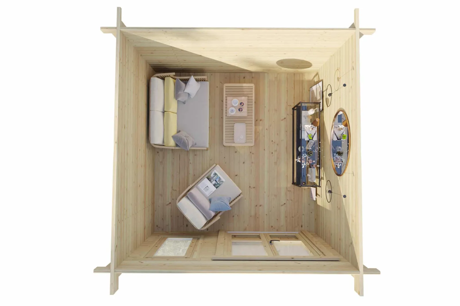 Kleines Gartenhaus “Lucas D” 3x3m aus Holz