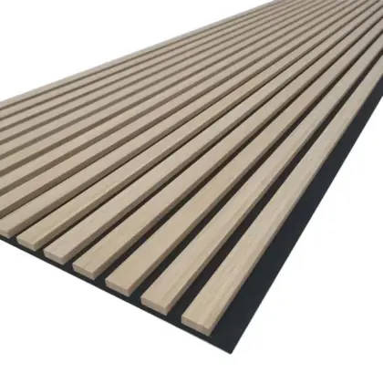 Akustikpaneele, schallabsorbierend, Bambus roh, auf schwarzem Filz, 18 x 605 mm in der Länge 2,7 m