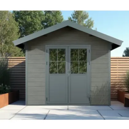 WPC Gartenhaus, Grau – 336 × 320 cm