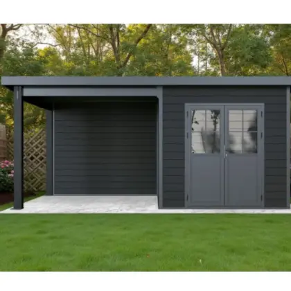 WPC Gartenhaus, Anthrazit – 560 × 330 cm