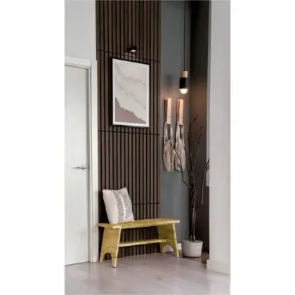 Akustikpaneele, schallabsorbierend, Eiche coffee, 2400 x 305 x 10,3 mm, Echtholzfurnier, FSC 100%, TSUD-COC-001718-ZZ (1,488 m² / Paket)