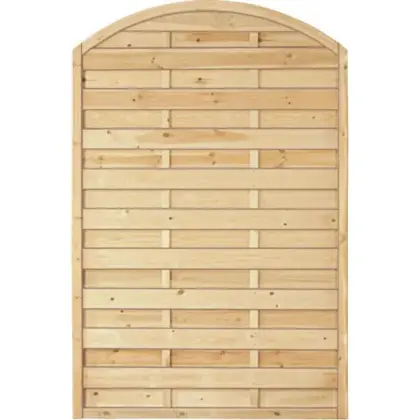 Sichtschutzzaun Holz Bogen Kiefer/Fichte 120 x 180/160 cm (Serie Baltrum)