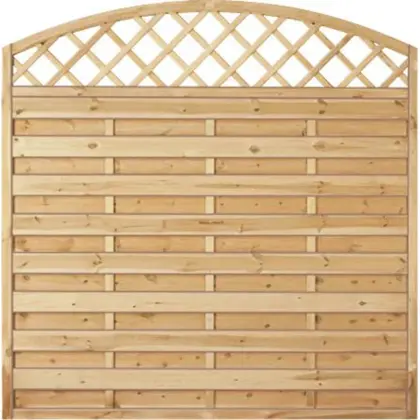 Sichtschutzzaun Holz Bogen mit Gitter Kiefer/Fichte 180 x 180/160 cm (Serie Baltrum)