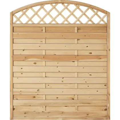 Sichtschutzzaun Holz Bogen mit Gitter Kiefer/Fichte 150 x 180/160 cm (Serie Baltrum)