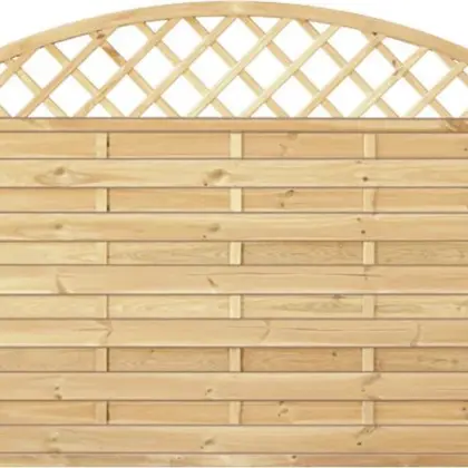 Sichtschutzzaun Holz Bogen mit Gitter Kiefer/Fichte 180 x 150/130 cm (Serie Baltrum)