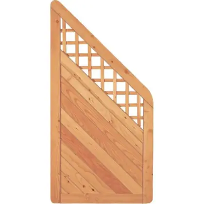 Sichtschutzzaun Holz Lärche Gitter 90 x 180/90 cm (Serie Pöhl)
