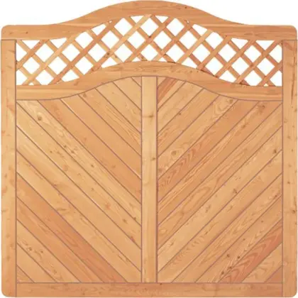 Sichtschutzzaun Holz Lärche Bogen 180 x 180/165 cm (Serie Pöhl)
