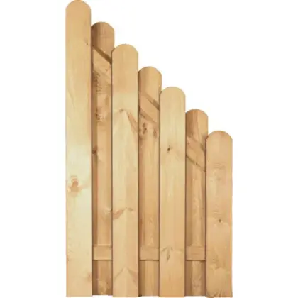 Sichtschutzzaun Holz Kiefer/Fichte Bogenabschluss 90 x 160/110 cm (Serie Eversten)