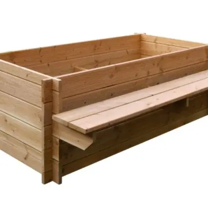 Hochbeet mit Sitzbank, 200 × 130 × 65 cm