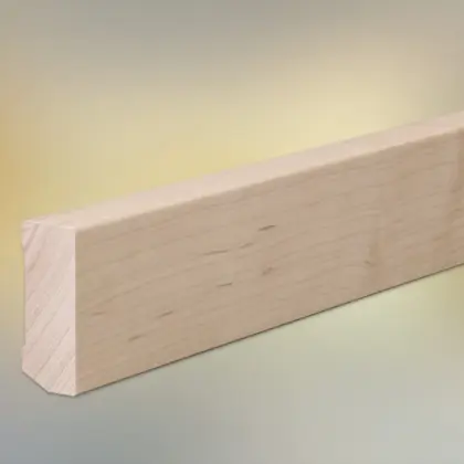 Sockelleisten Ahorn für Parkett und Massivholzdielen, 40 × 16 mm