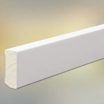 Sockelleisten Massivholz, Weiß – 40 × 16 mm