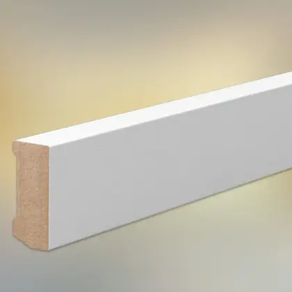 MDF Sockelleisten für Parkett und Massivholzdielen, Weiß – 40 × 16 mm