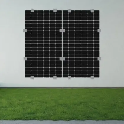 Komplettset Solarpanel für Fassade aus Edelstahl