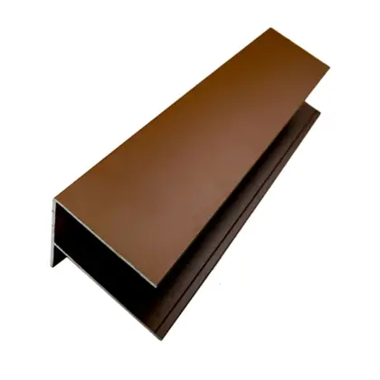 Alu F-Profil WE30 aus Aluminium, Teak – 65 × 85 mm