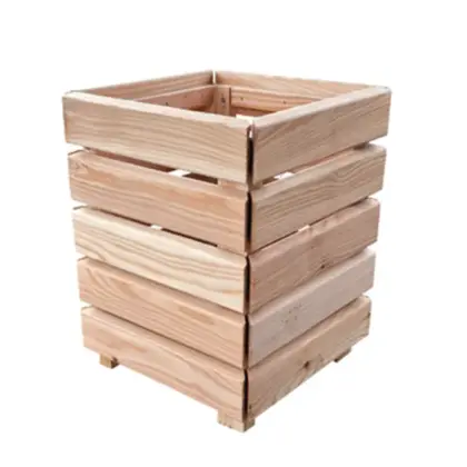 Rhombus Pflanzkasten aus Lärche Rhombusleisten aus Kunststoff, Anthrazit – 31 × 40 cm