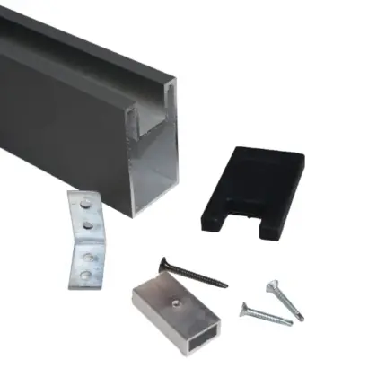 Universal Wandanschluss U-Profil aus Aluminium, Anthrazit – 68 × 40 mm