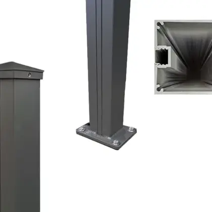 Verstärkter aus Aluminium, Anthrazit – 100 × 100 mm
