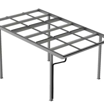 Bausatz Carport Singular, Aluminium ohne Solarmodule für 1 PKW, Caportmaße: 3571 mm (B) x 3040 mm (H) x 5268 mm (T) für bis zu 9 Module (Maße 1134 mm x 1722 mm x 30 mm)