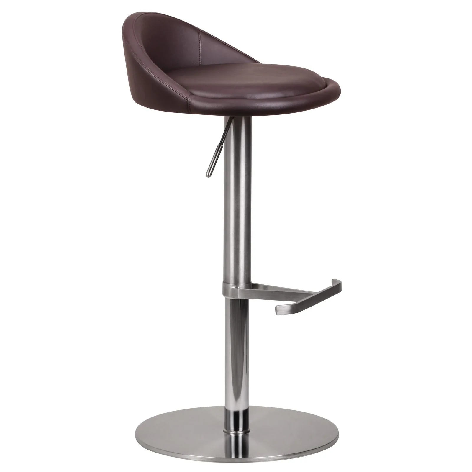 FineBuy Barhocker aus Edelstahl, Braun