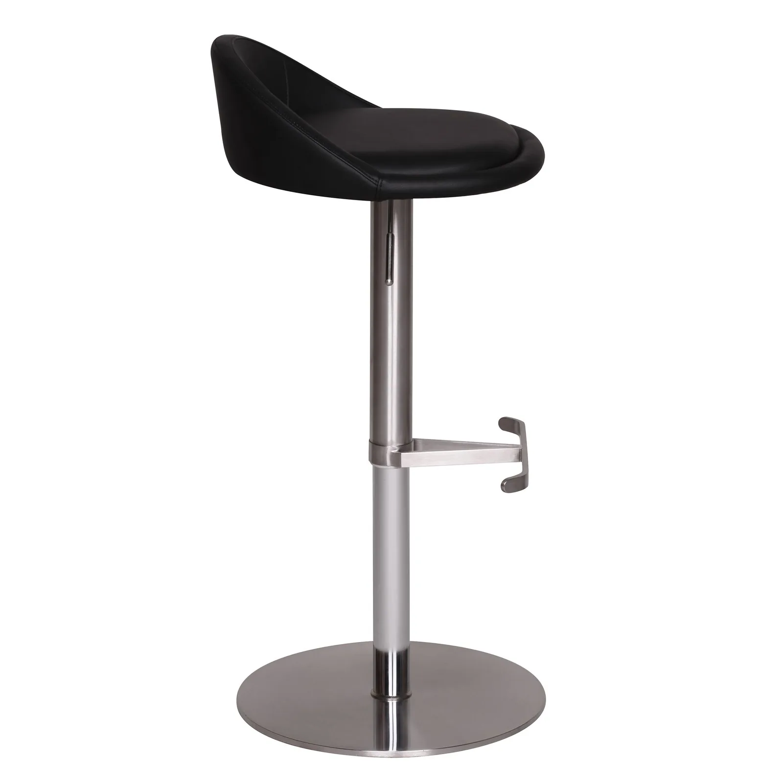 FineBuy Barhocker Edelstahl höhenverstellbare Sitzhöhe 54-79 cm, Design Barstuhl mit Rückenlehne, Bistrohocker Barsitz Gepolstert, Thekenhocker 360° Drehbar, Tresenstuhl Modern