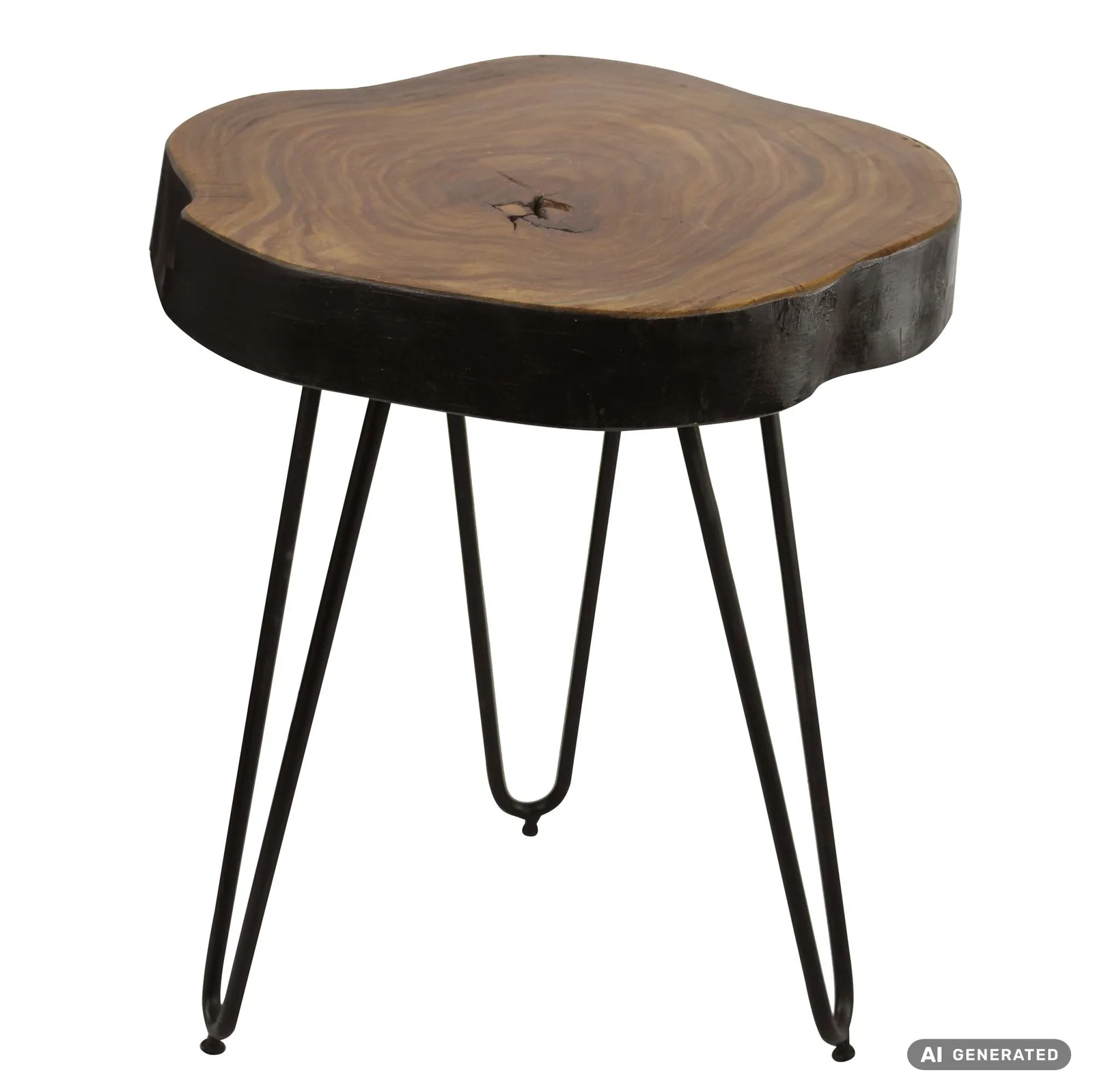 FineBuy Massivholz Sheesham Beistelltisch, Braun – 35 × 35 cm