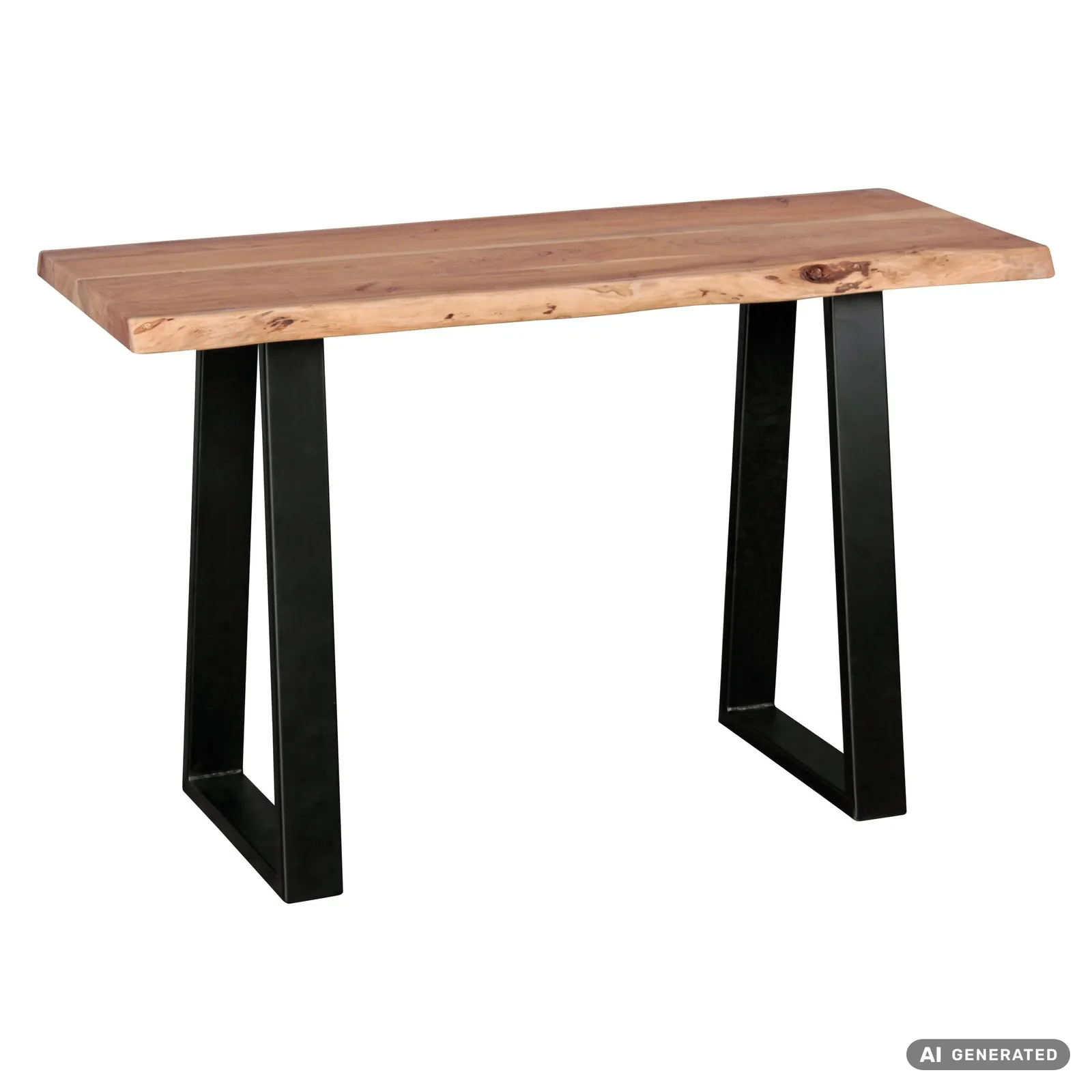 Massiver Konsolentisch GAYA aus Holz, Braun – 120 × 45 cm