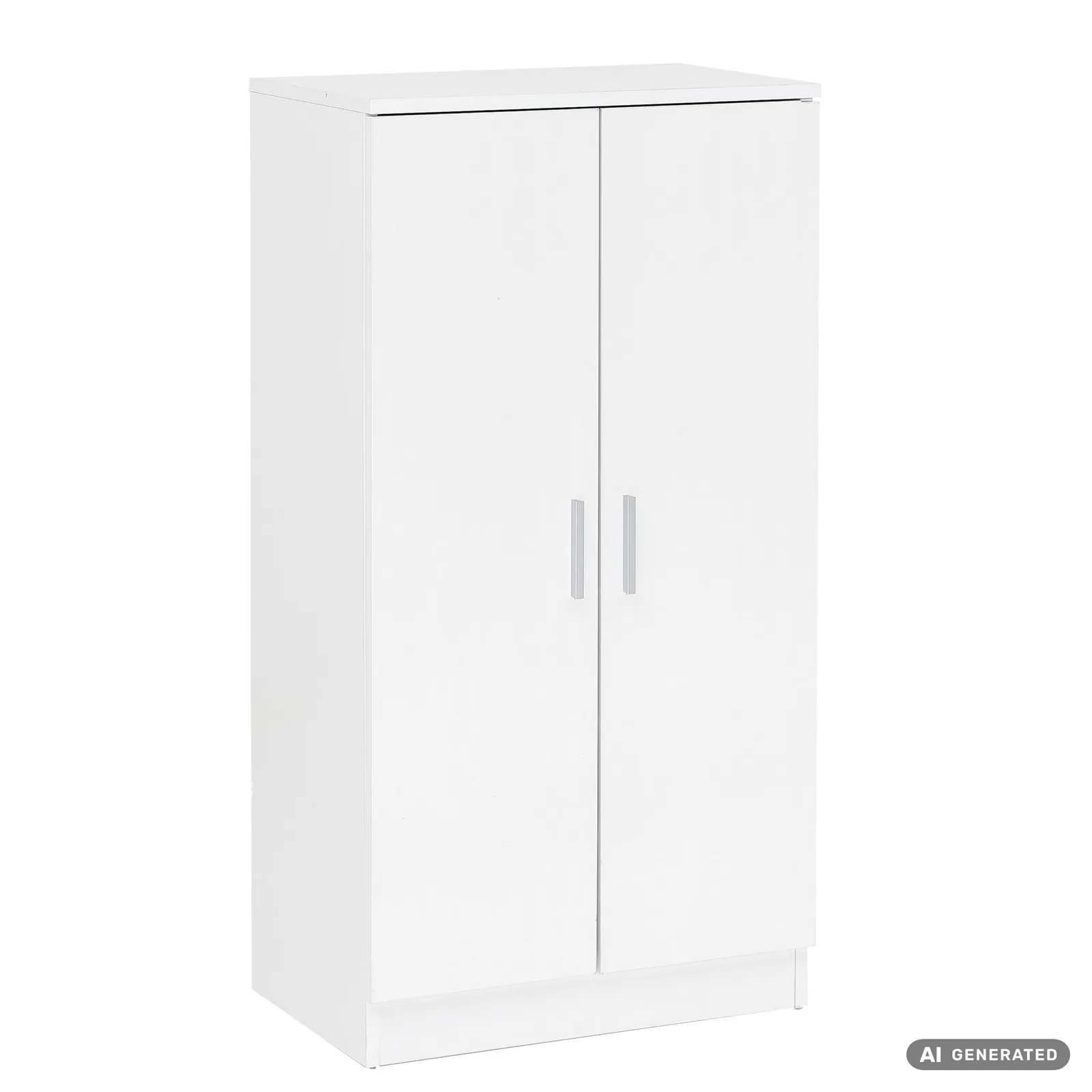 FineBuy Schuhschrank mit 2 Türen aus Holz, Weiß – 55 × 108 × 35 cm