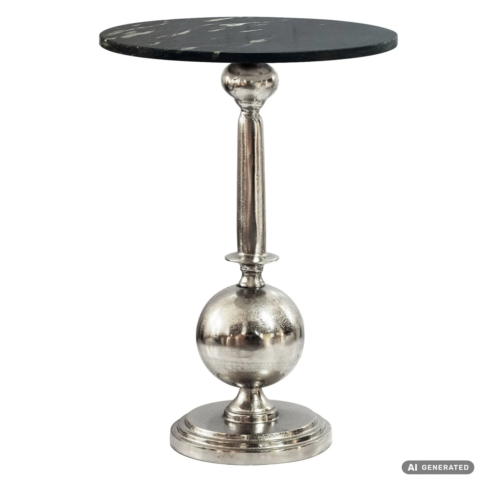 FineBuy Beistelltisch, Silber – 40 cm